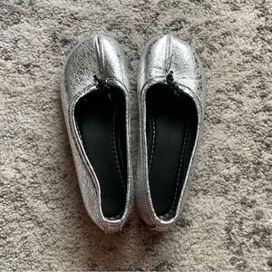 Silver Tabi Flats